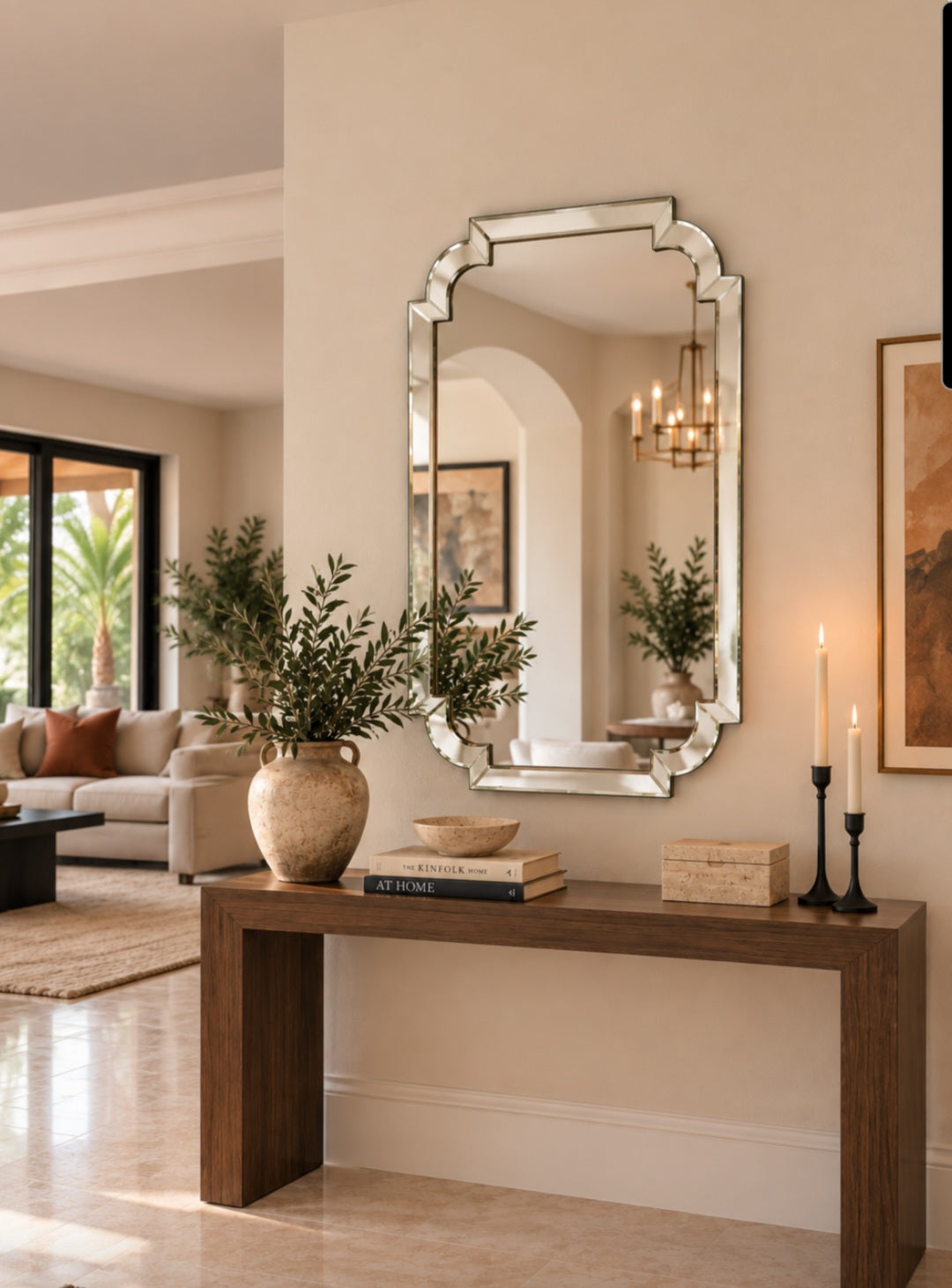 Beveled Geometric Wall Mirror