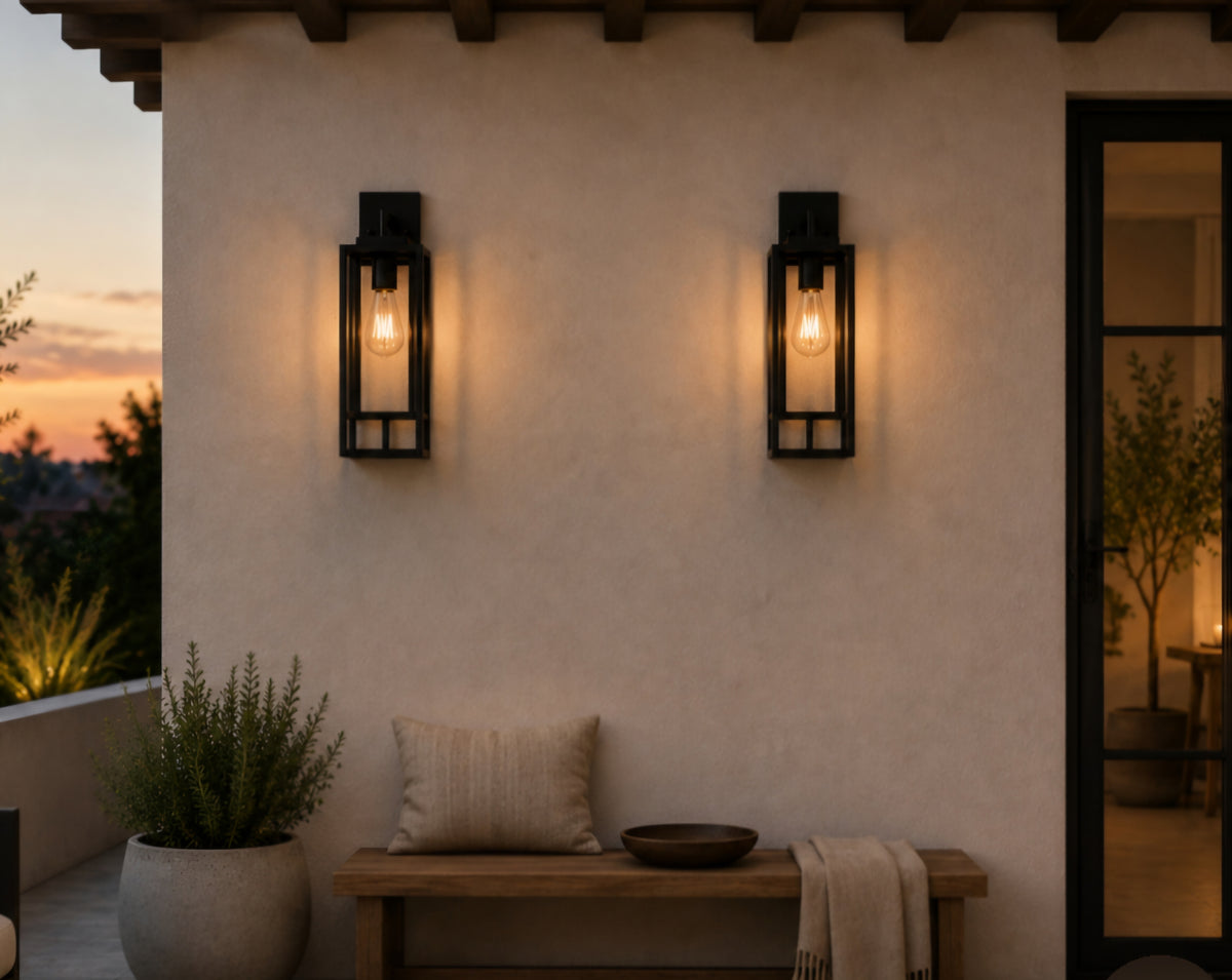 Black Wall Sconces – Set of 2