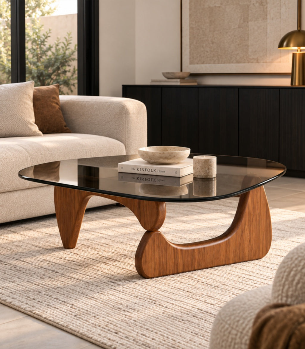 32" Sculptural Glass Coffee Table