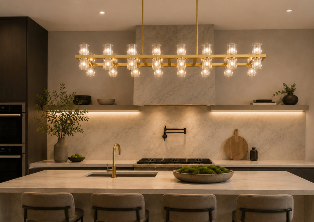 Gold Linear Chandelier