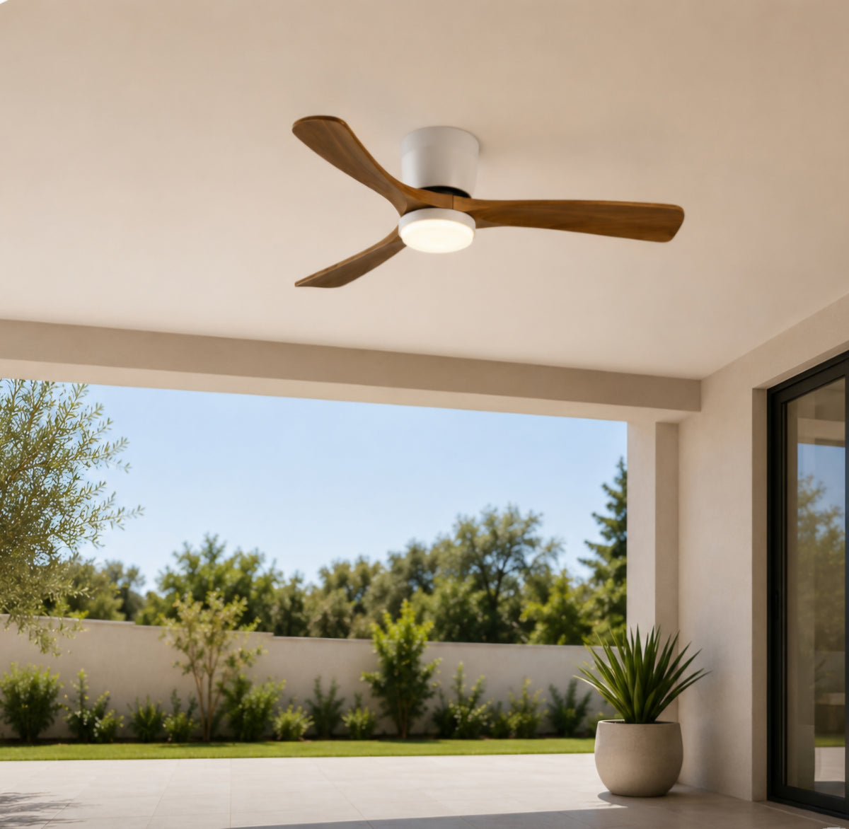Modern Wood Ceiling Fan with Light