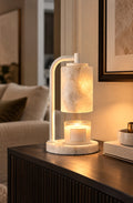 Elegant Marble Candle Warmer Lamp with Timer & Dimmer