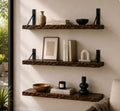 Rustic Wood Floating Shelves – Set of 3