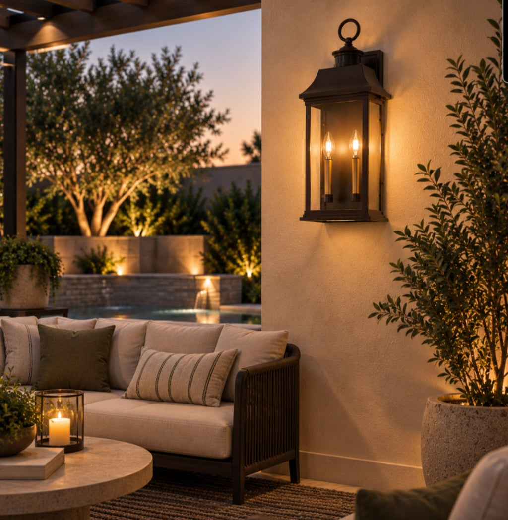Dark Brown Sensor Outdoor Wall Lantern