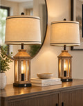 Vintage Lantern Table Lamp Set