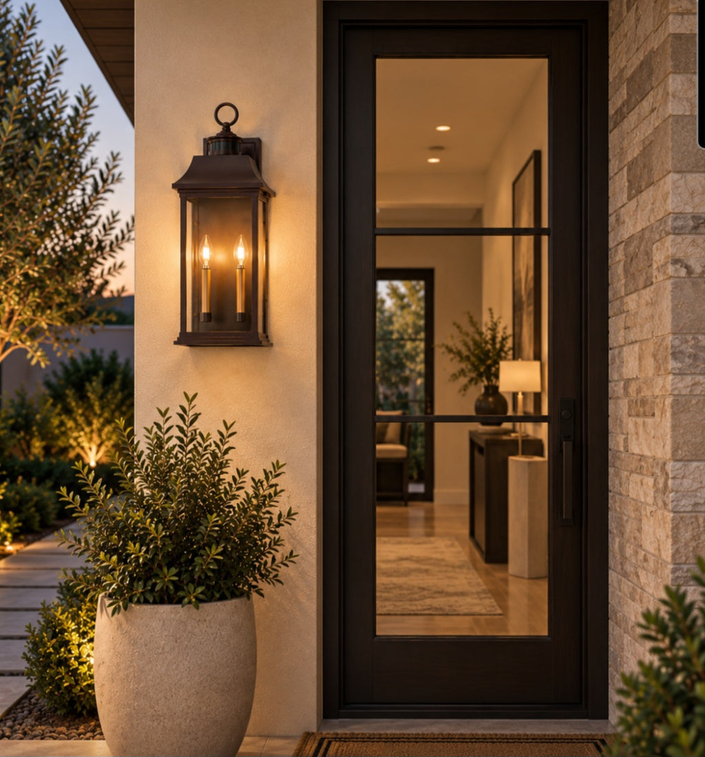 Dark Brown Sensor Outdoor Wall Lantern