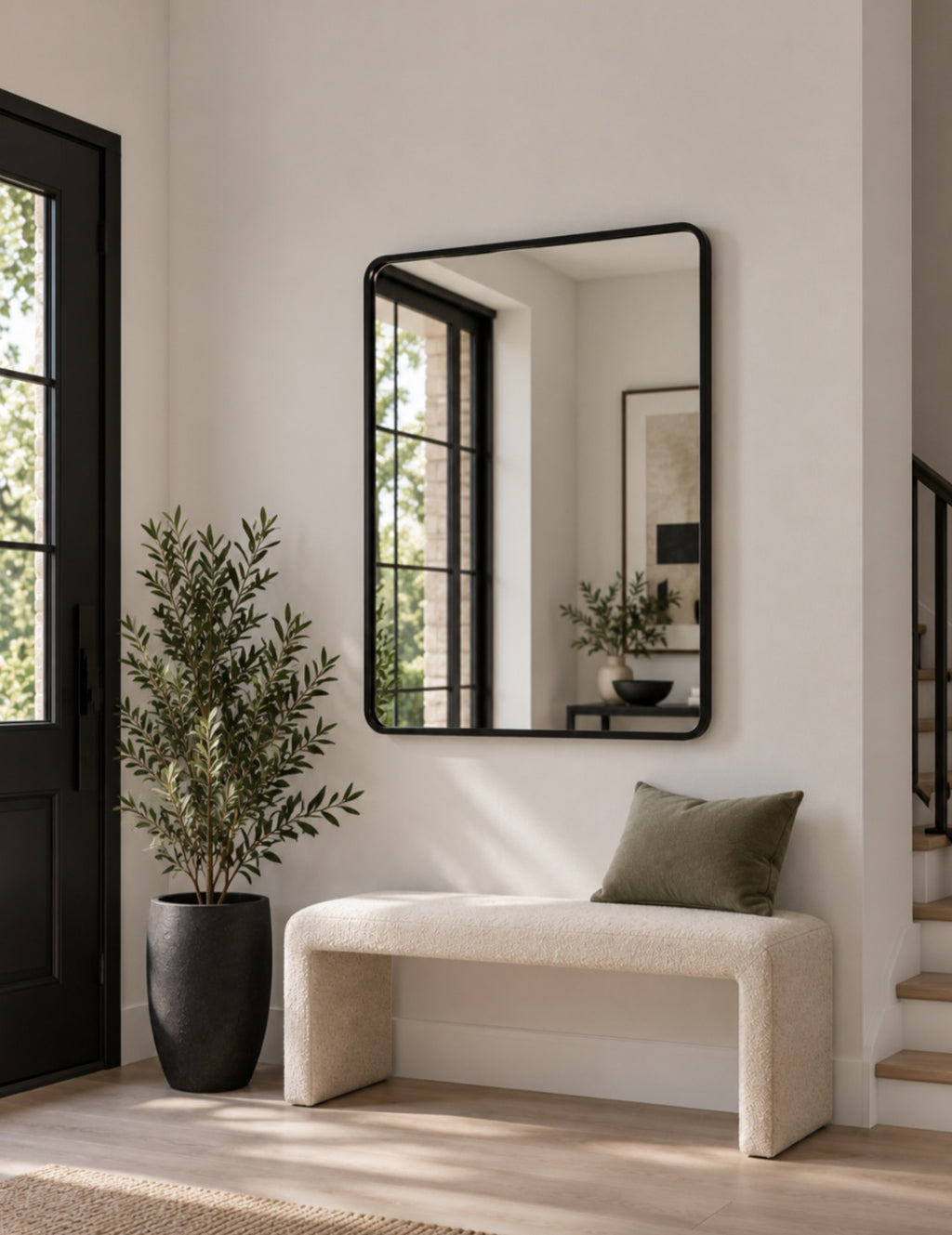 Black Rectangular Wall Mirror