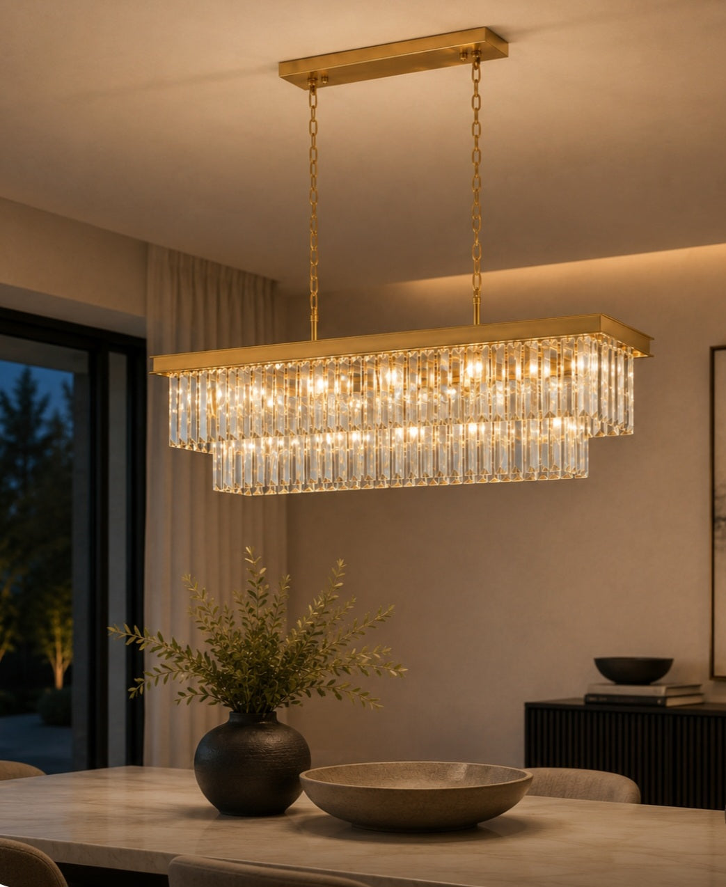 Gold Crystal Chandelier