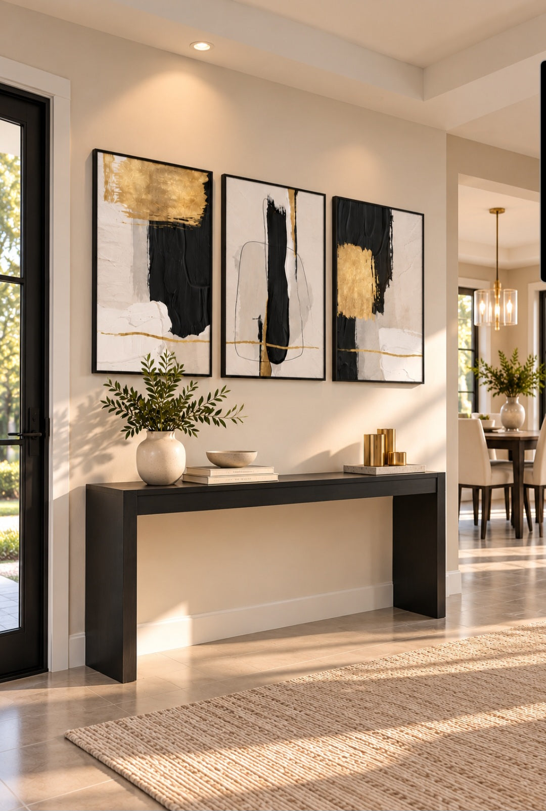 Set of 3 Modern Abstract Wall Art – 24" W × 36" H Each
