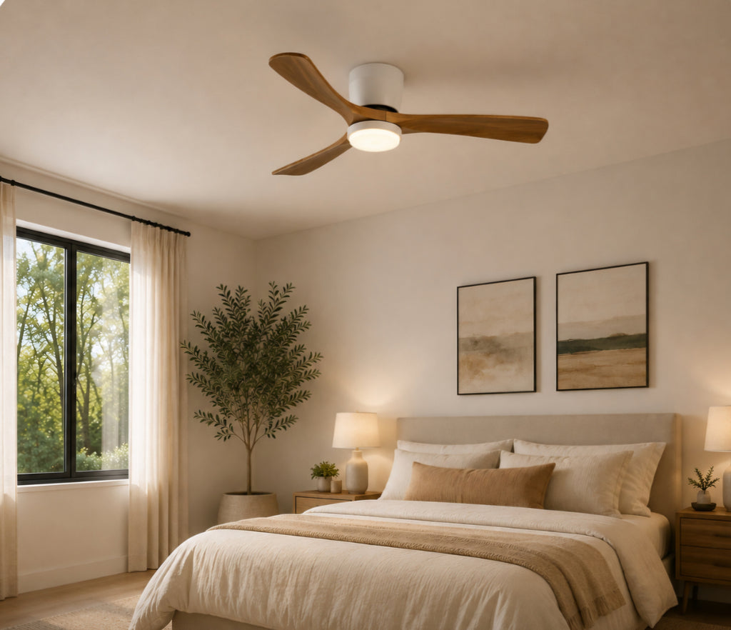 Modern Wood Ceiling Fan with Light
