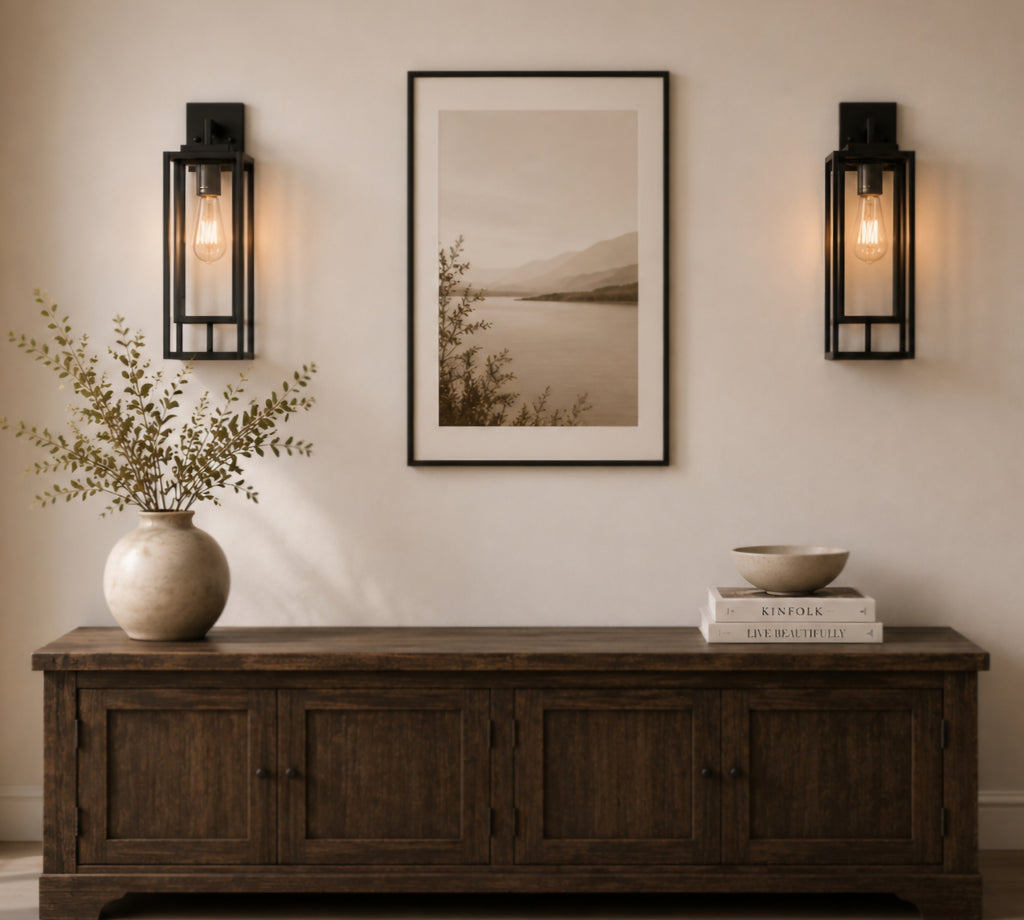 Black Wall Sconces – Set of 2