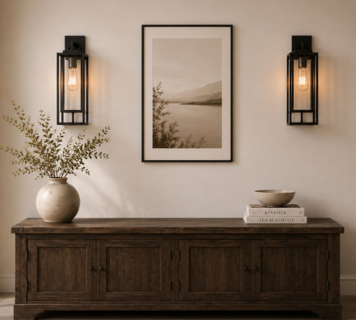Black Wall Sconces – Set of 2