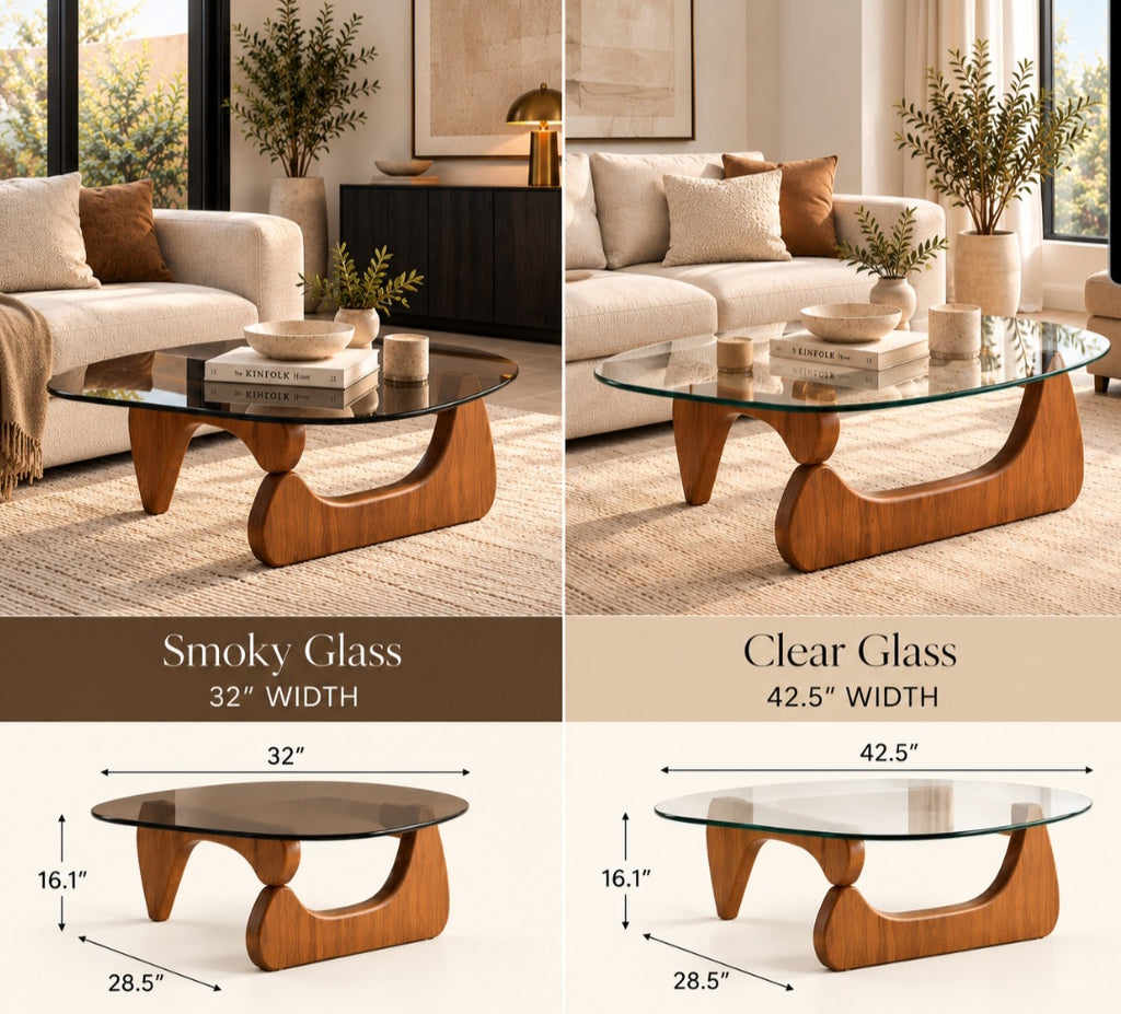 32" Sculptural Glass Coffee Table