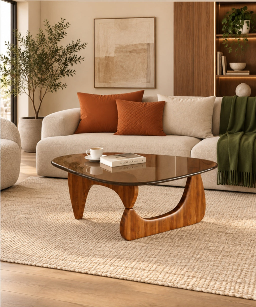 32" Sculptural Glass Coffee Table