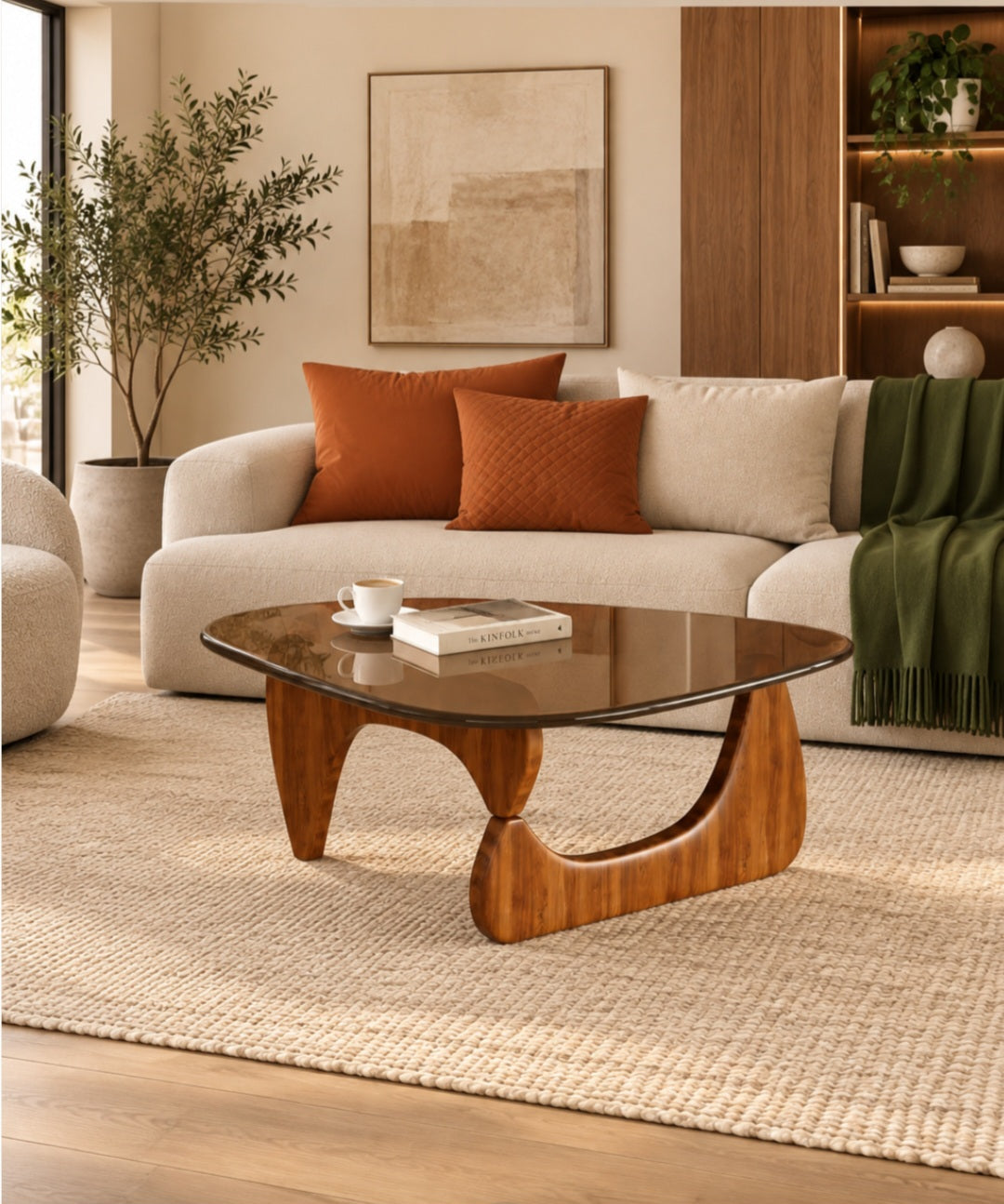 32" Sculptural Glass Coffee Table