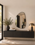 Asymmetrical Black Frame Wall Mirror