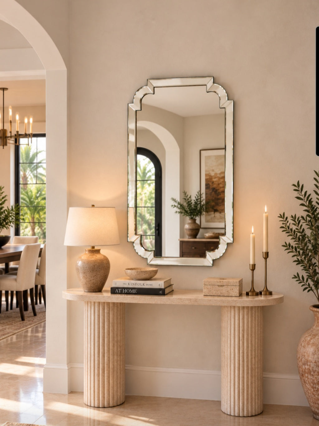 Beveled Geometric Wall Mirror